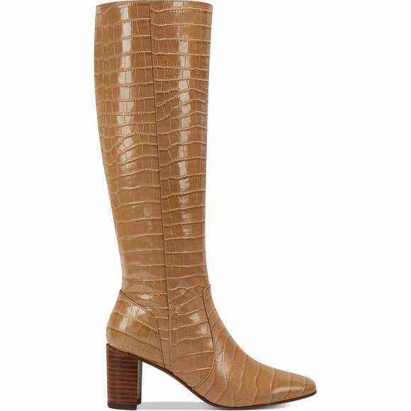 Marc Fisher Women Knee High Riding Boots Revela Size US 5M Dark Natural Croco - Picture 2 of 4